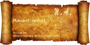 Mandel Antal névjegykártya